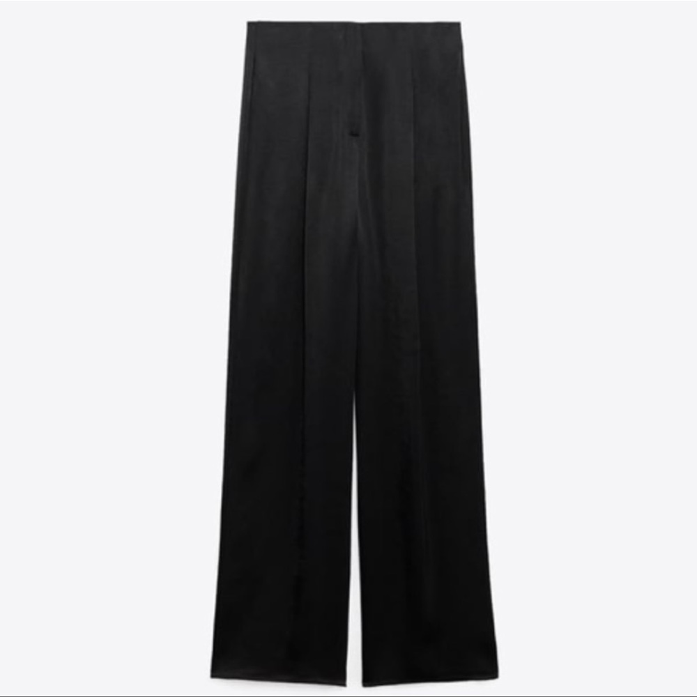 Zara Satin Effect Full Length Dart Pants Gem